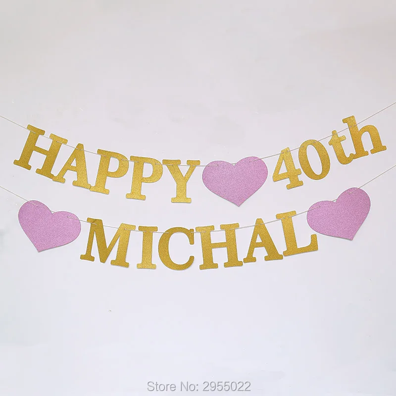 custom glitter banner for 40th birthday happy 40 birthday custom happy birthday banner