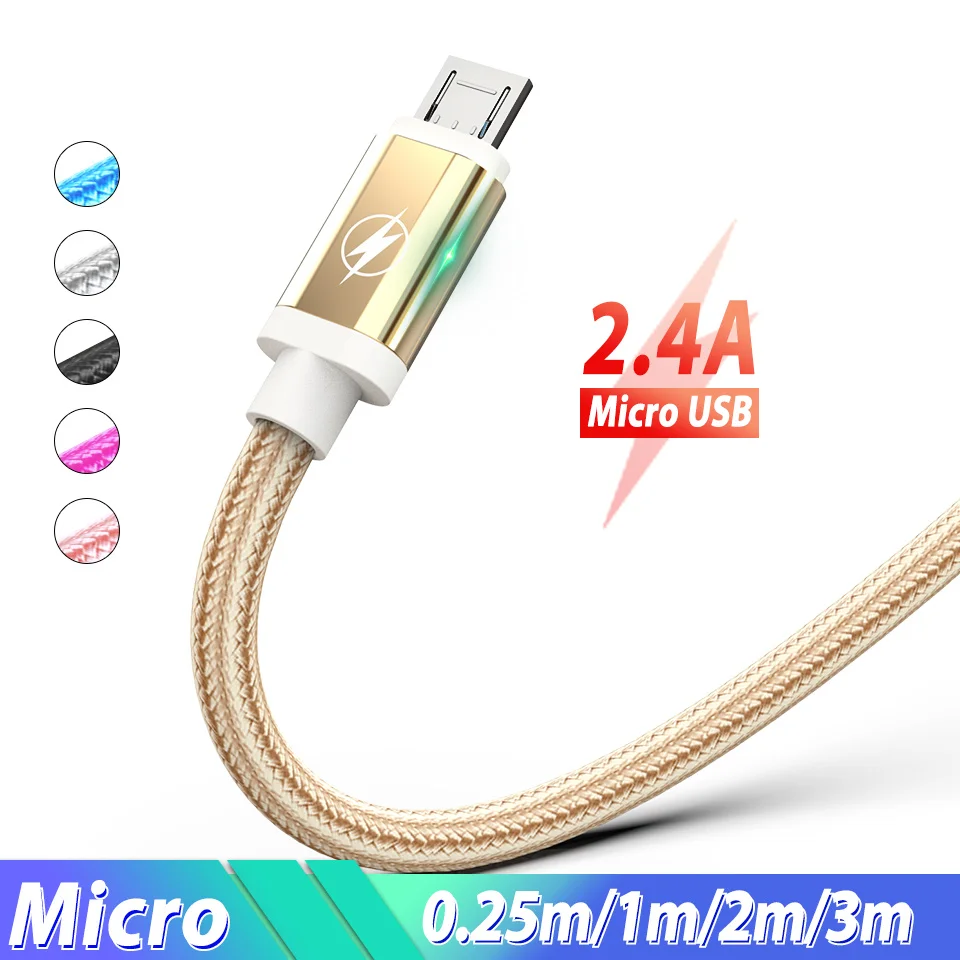 Кабель Micro Usb для зарядки мобильного телефона, кабель Usb Micro Usb 3 м 2 м 25 см, Кабель Microusb для huawei Honor 8x8 S 20i 8A Pro Y5 Y9