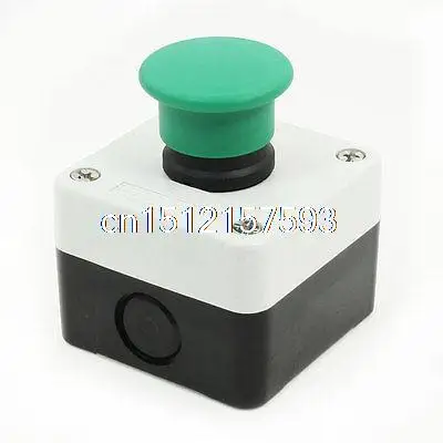 

Plastic Case Momentary NO Green Mushroom Push Button Switch AC 240V 3A