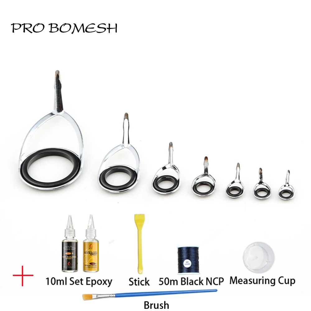 

Pro Bomesh KL30 14.8g Spinning Guide Set 10ml Set Epoxy Resin NCP Thread Brush Measuring Cup DIY Custom Fishing Rod Accessory