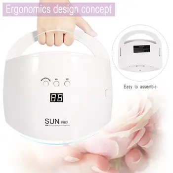

SUN PRO Portable 48W UV LED Lamp Nail Dryer Double Leds Lights Smart Sensor Nail Lamp Gel Curing 30/60/90s Fingernail Nail Dryer