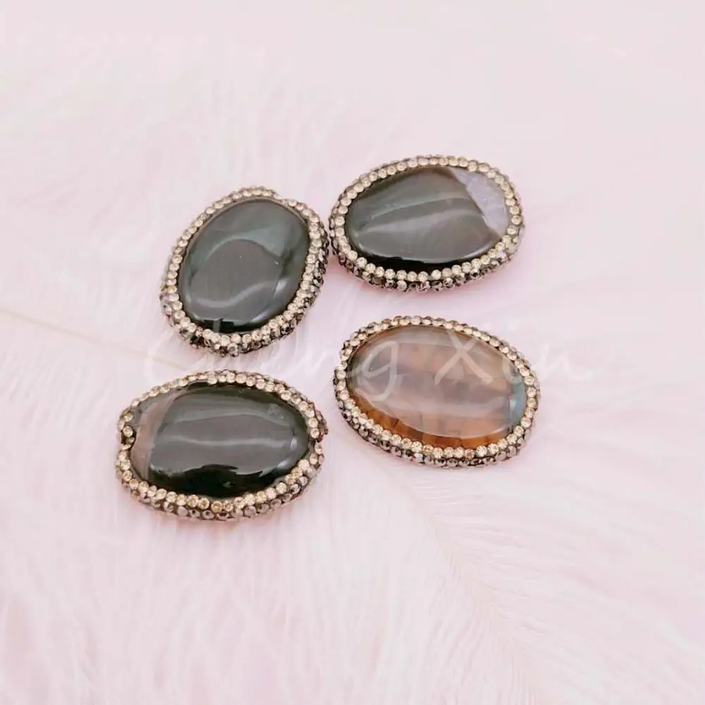 

Natural stone crystal agate jewelry "pearl" connectors are used to make necklaces and jewelry and accessories for pearls