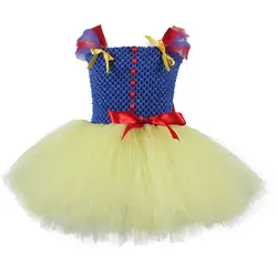 Платье-пачка с цветочным рисунком для маленьких девочек, бальное платье принцессы, платье Белоснежки для костюмированной вечеринки