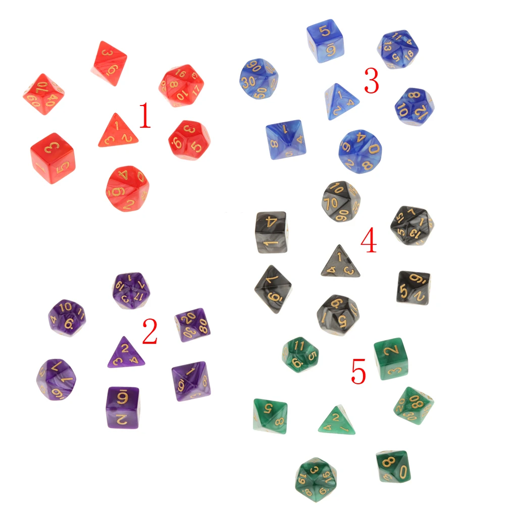 Acrylic Polyhedral Dice 16mm for Dungeons and Dragons DND MTG Table Games White/Red/Purple/Blue/Black/Green