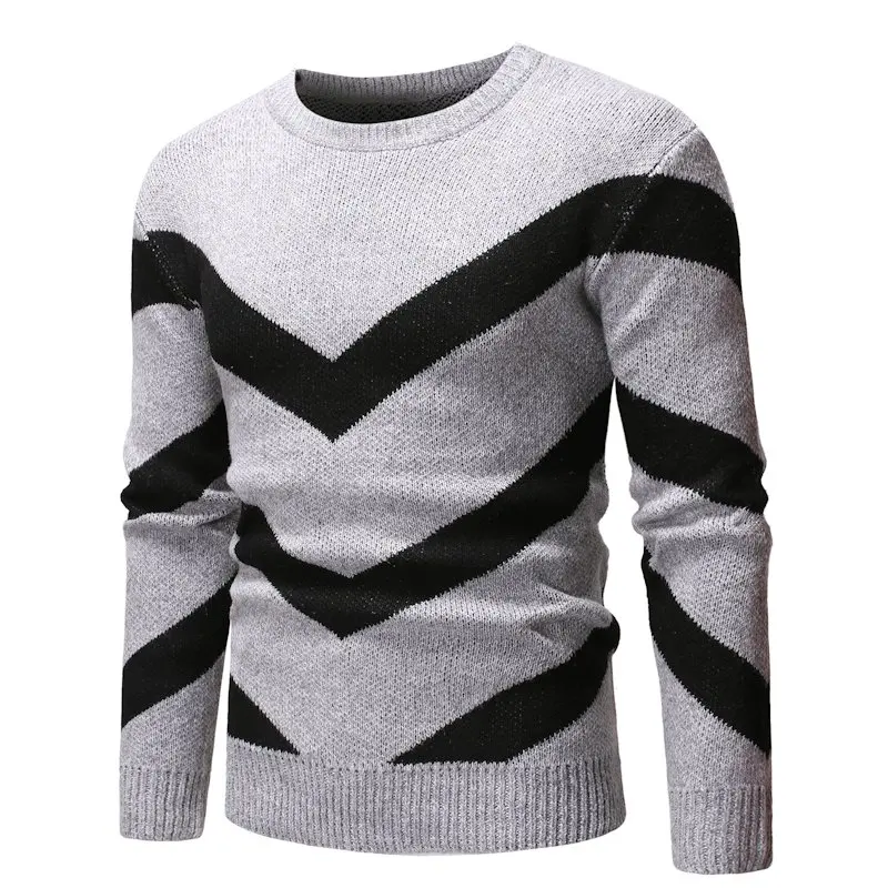 Осенне-зимние кашемировые свитера мужские пуловеры модные с круглым вырезом мужские s высококачественные повседневные полосатые мужские свитера трикотажные пуловеры