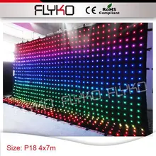 Крытый полноцветный Pixel18cm будка диджея светодиодный пиксельный буфет led видеолампы дисплей 4 м на 7 м гибкая светодиодная занавеска
