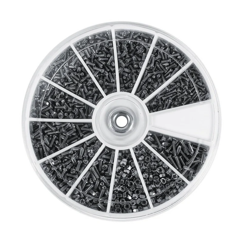 

600pcs/set M1 Button Head Hex Socket Screw Bolt Nut Stainless Steel Screws Nuts Assortment Kit Fastener Hardware