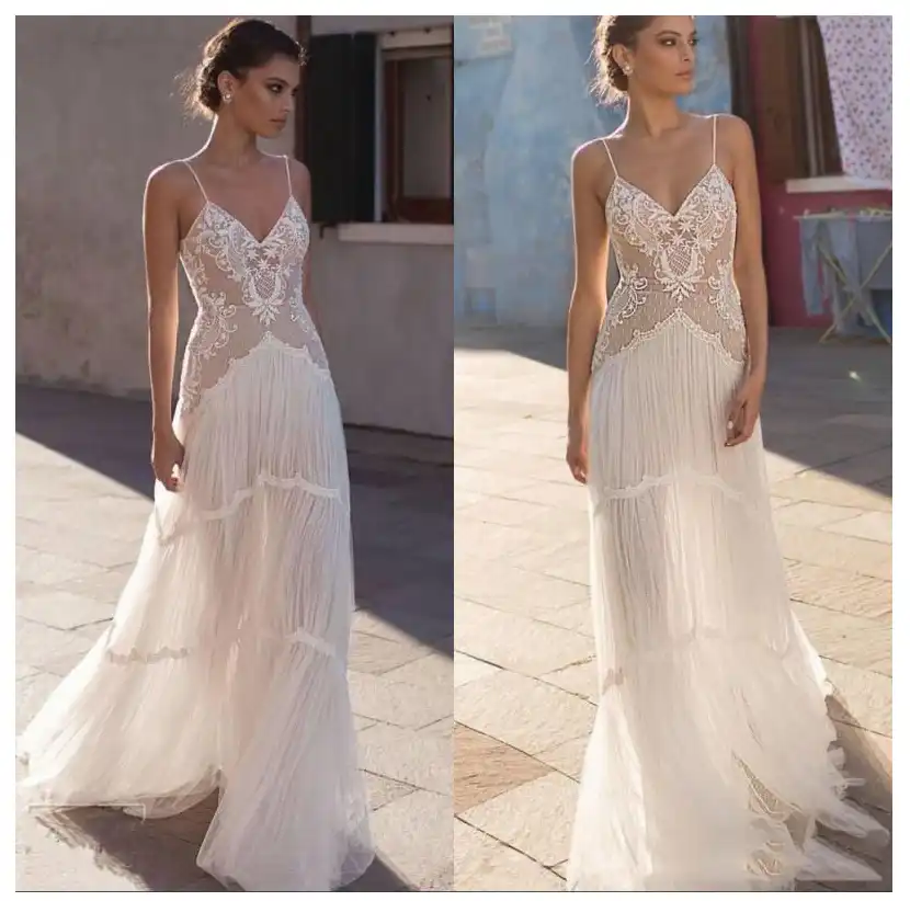 Vestido De Novia Lorie 2019 Vestidos De Novia Con Tirantes Finos Vestido De Novia Sexy Con Encaje Vestidos De Novia Elegantes Sin Espalda Aliexpress