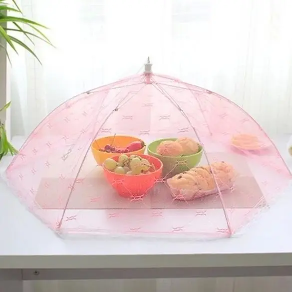 

Reusable Food Cover Food Umbrella Anti Fly Mosquito Kitchen Cooking Tools Meal Cover Hexagon Gauze Food Tent Kitchen Accessories