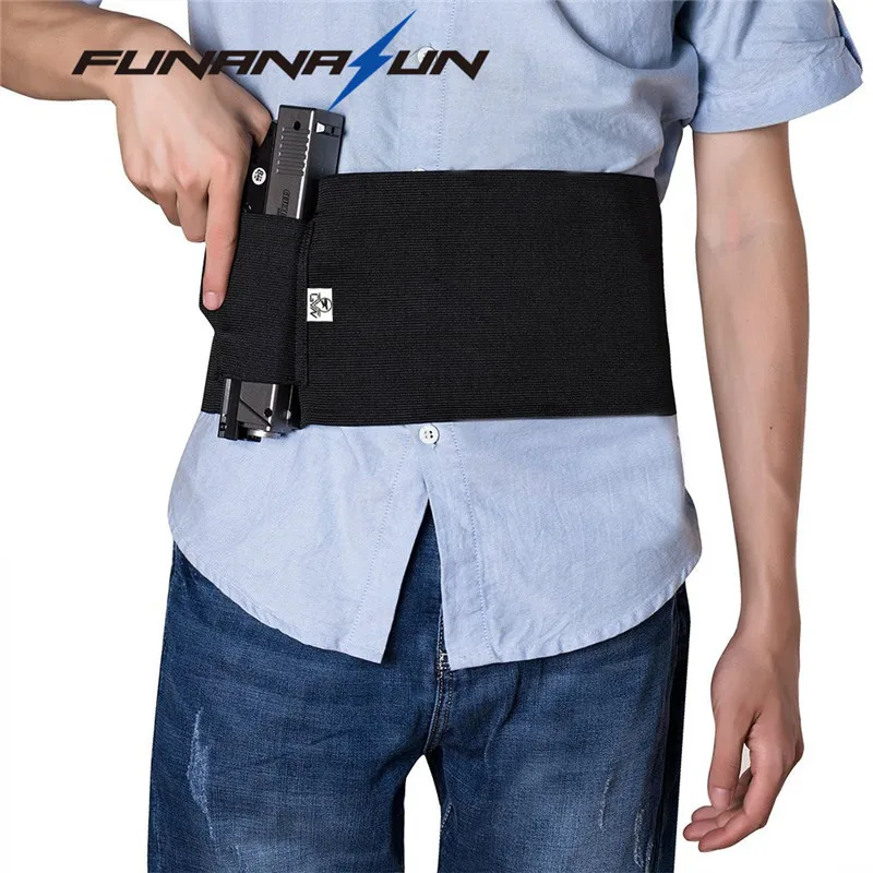 

Concealed Carry Belly Band Gun Holster Under Cover Elastic Abdominal Band Pistol Holster with Magazine Pouches