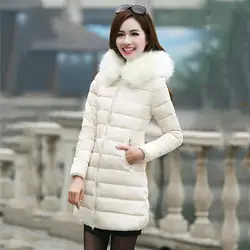 Зимнее пальто Женская белая серая черная 8 цветов XL 7XL плюс размер перо с капюшоном парка 2019 новая корейская мода; Слим пуховик LR271