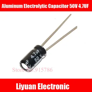 

50pcs/lot 50V 4.7UF 4*7mm 50V 4.7UF 4mmX7mm Aluminum electrolytic capacitor ic