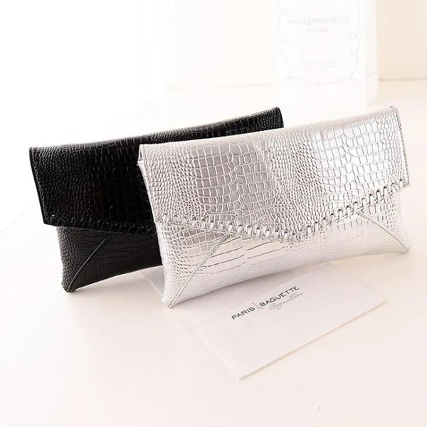 

Hot 2017 New Women Designer Leather Crocodile Envelope Clutch Female Handbag Shoulder Bag Evening Bag Fashion Day Clutch Bag