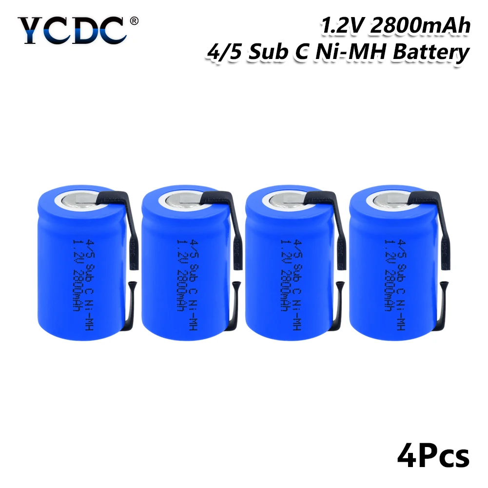 4/5SC SC Sub C Li-Ion Li-Po литиевая батарея 1,2 V 2800mAh перезаряжаемые ni-mh батареи со сварочными вкладками - Цвет: 4 PCS