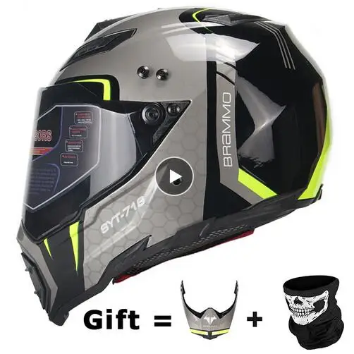 

New Motorcycle Helmet Men Full Face Helmet Moto Riding ABS Material Adventure Motocross Helmet Motorbike DOT Certification