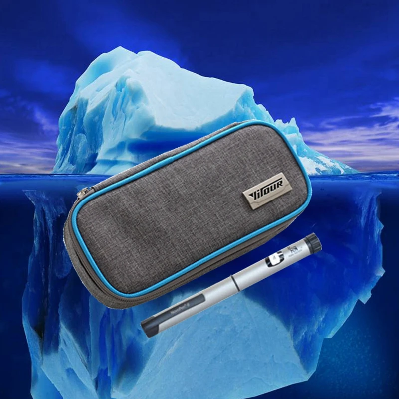 

Portable Insulin glaciated cold storage bag refrigerated box portable refrigerator heat packs drug freezer pack with 2 ice pads