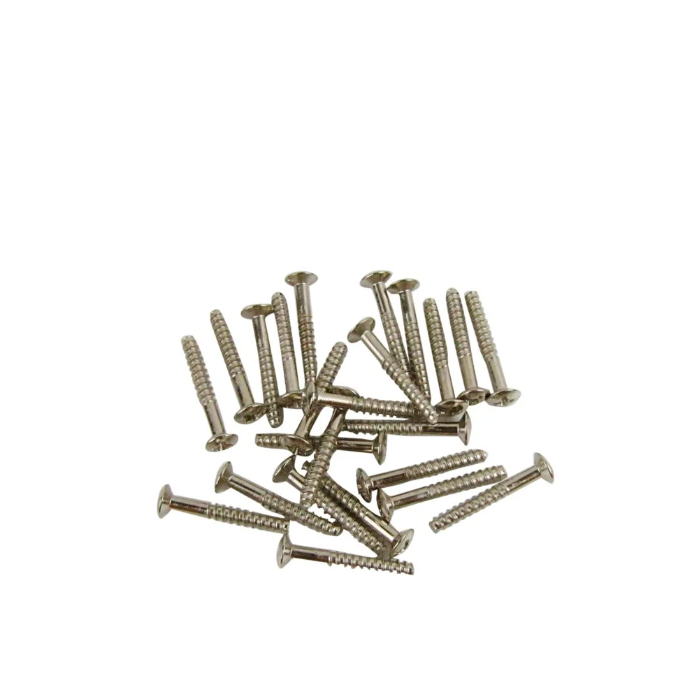 NEW 20pcs/pack Single Coil Guitar Pickup Mounting Screws Chrome 3 x