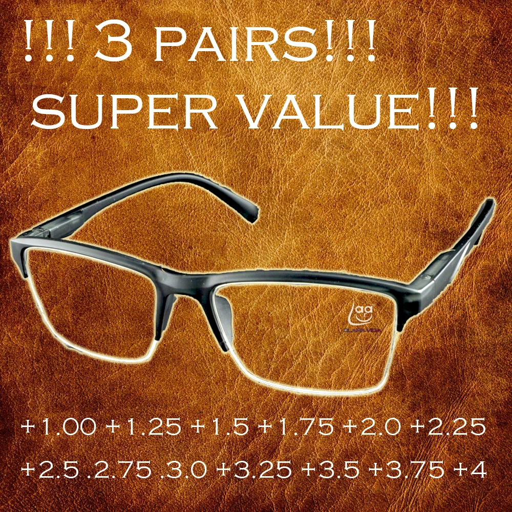 Occhiali Da Lettura! !!3 Pasang!!! Kualitas Tinggi Setengah Rim Anti  Kelelahan Kacamata Baca + 0.25 + 0.75 + 1.25 + 1.75 + 2.25 + 2.75 +  3.25|reading glasses|glasses reading0.25 reading glasses - AliExpress