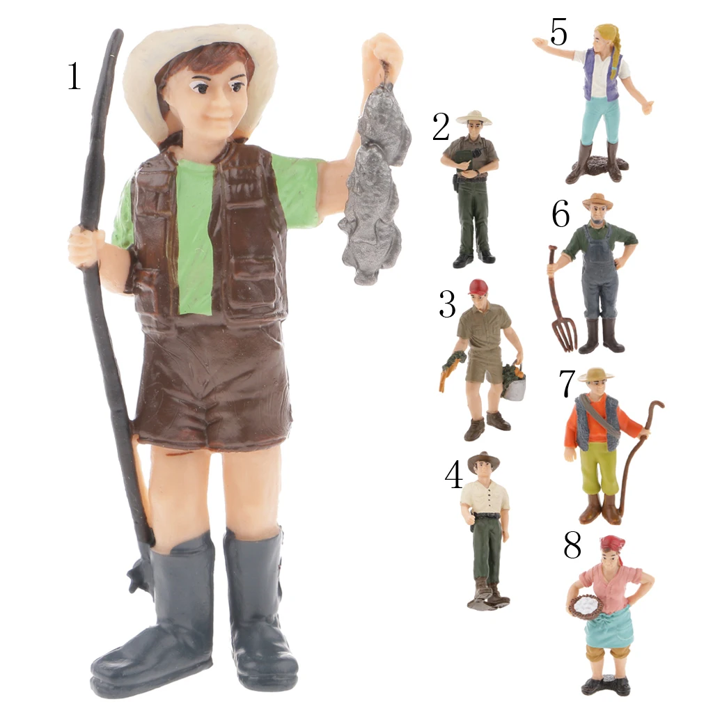 Realistic Male Farmer People Figurine Model Action Figure Toy Collectible #1