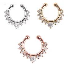 MISANANRYNE Кристалл Мода поддельные перегородки для женщин Зажим для тела обруч Винтаж поддельные нос кольцо искусственный пирсинг ювелирные изделия для тела подарок