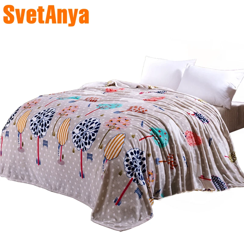 Svetanya thin soft Blanket Tree print flannel Fleece blankets Throws
