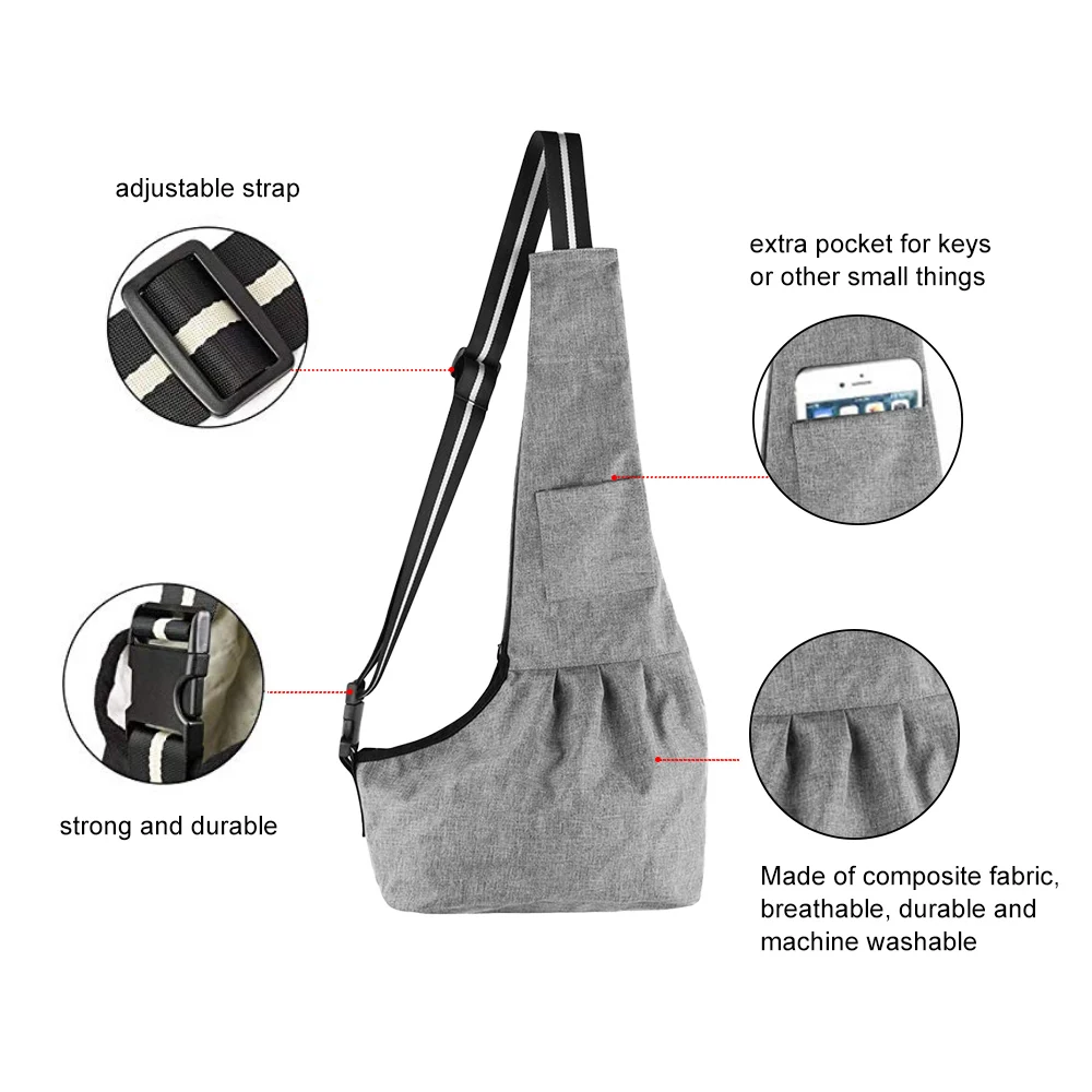 

Large Bearing Capacity Pet Dog Carrier Sling Bag Imported Buckle Pet Dog Shoulder Bag Hands-free Dog Travel Bag Pet Carrier Bag