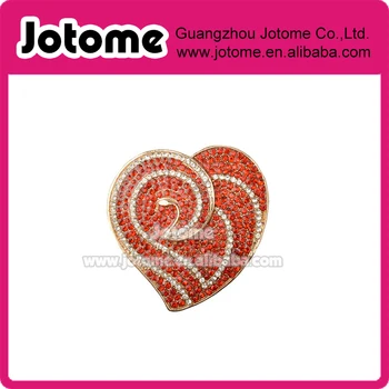 

RED RHINESTONE HAPPY HEART LOVE PIN BROOCH JEWELRY FOR VALENTINES DAY