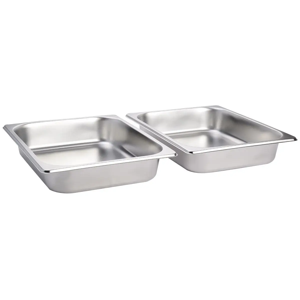 1Pc 2 Pack 9 Quart Stainless Steel Folding Chafer Rectangular Chafing Dish Sets Buffet Catering 2 Food Pan 24"x14"x11.4"