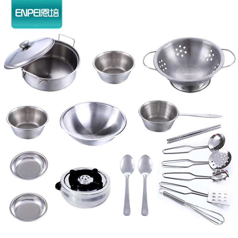ENPEI 18 шт. нержавеющая сталь детские мини кухонные игрушки кухонная посуда дети