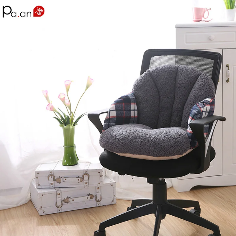 

Plush Chair Sofa Backrest Wrap Hip Muscle Lifting Shape Improving Sofa Covers Velvet Cotton Warm Breathable Office Chair Mate