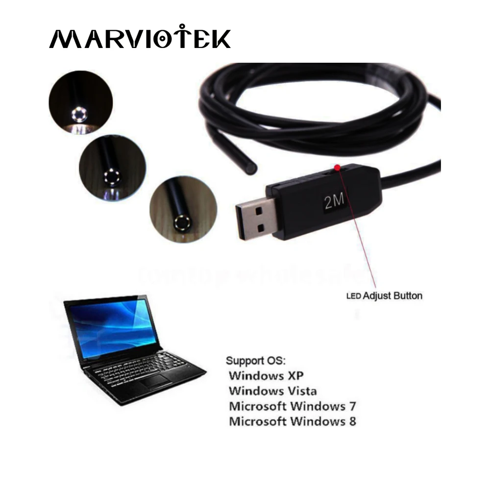 USB эндоскоп камера 5 мм Водонепроницаемый IP67 6 led бороскоп Эндоскоп камеры м
