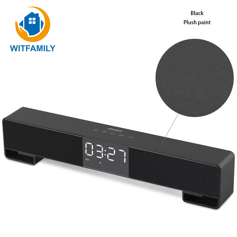 

Wireless Bluetooth 4.2 U Disk Dual Speakers Mini Subwoofer Hands-free LED High-definition Digital Display Desktop Alarm Clocks
