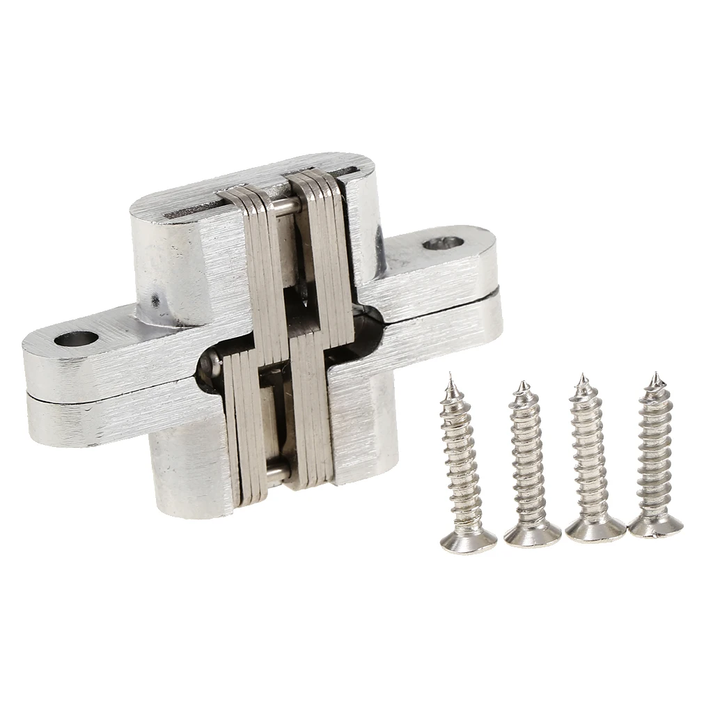 Heavy Duty Cross HStainless Steel Hidden Conceal Hinge Invisible Cross Door Worktop Hinges DIY