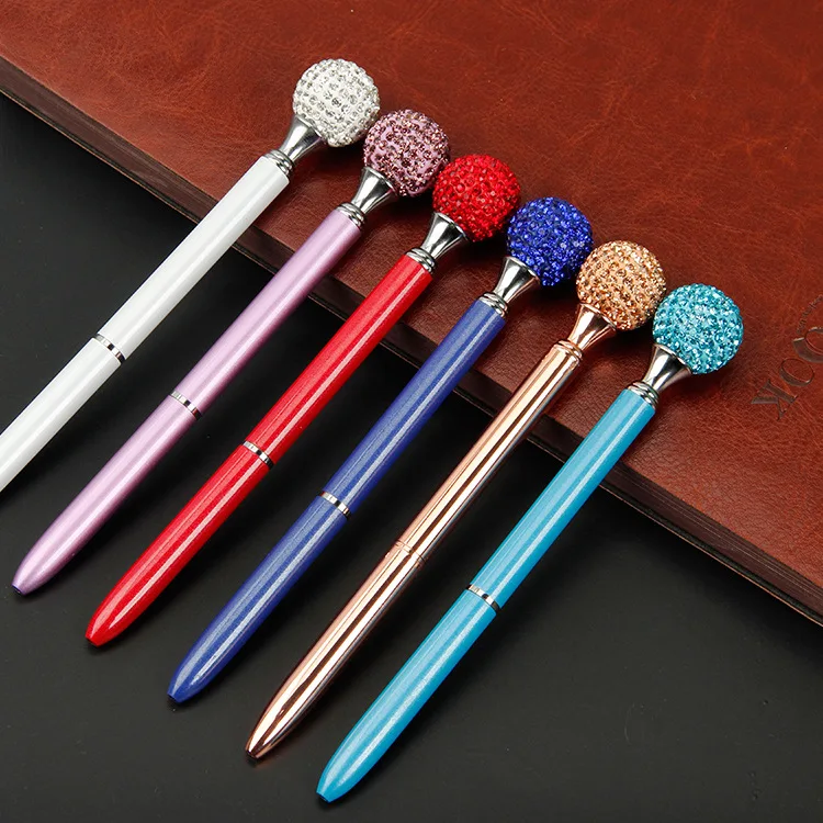 luxuary metal large diamond Ball Pens Ballpen Fashion Ballpoint Pens