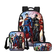 VEEVANV Бэтмен школьные рюкзаки для мальчиков Модный Дорожный комплект из 3 предметов для детей крутой супергерой печать книжная сумка для мужчин ноутбук сумки на плечо