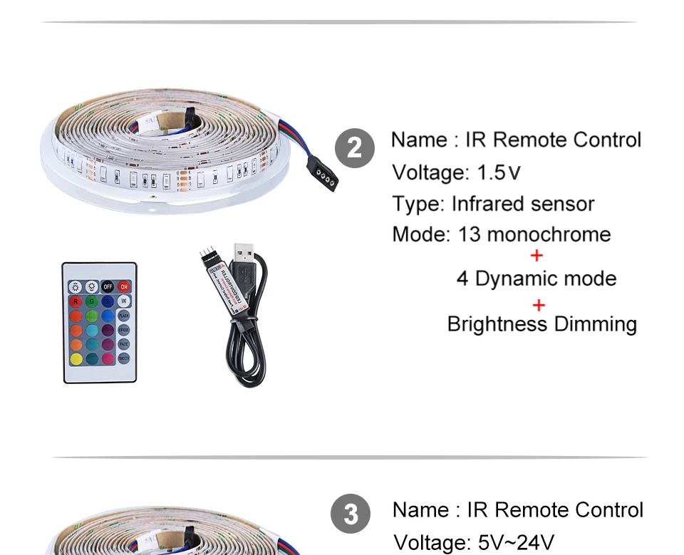 USB LED Strip Light TV Background Lighting SMD3528 DC 5V Flexible Diode Tape 50CM 1M 2M 3M 4M 5M RGB Neon Ribbon (3)
