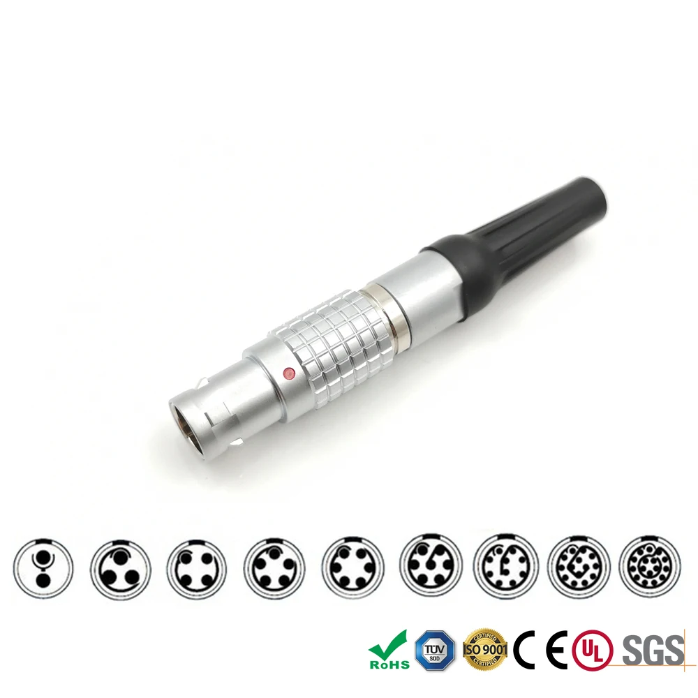 

LEMO FGG 1B 2 3 4 5 6 7 8 10 14 16 Pin Male Plug Straight Metal circular Push-pull Connector