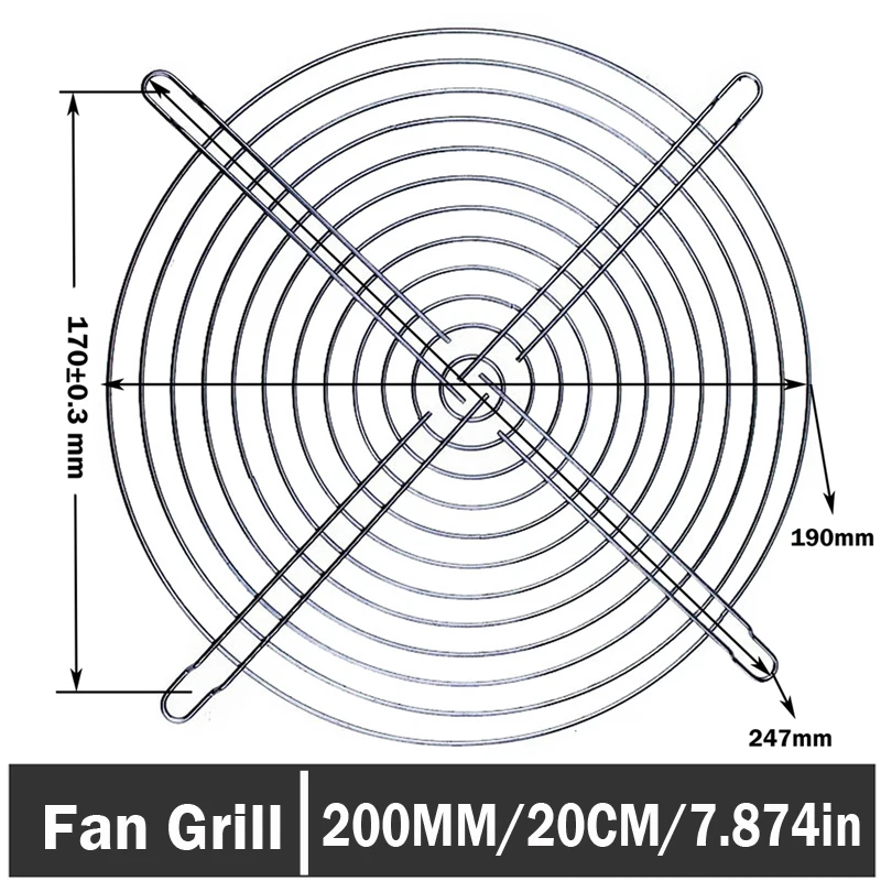

Gdstime 20cm Computer PC Case Protector Cover Metal Finger Fan Grill 200mm