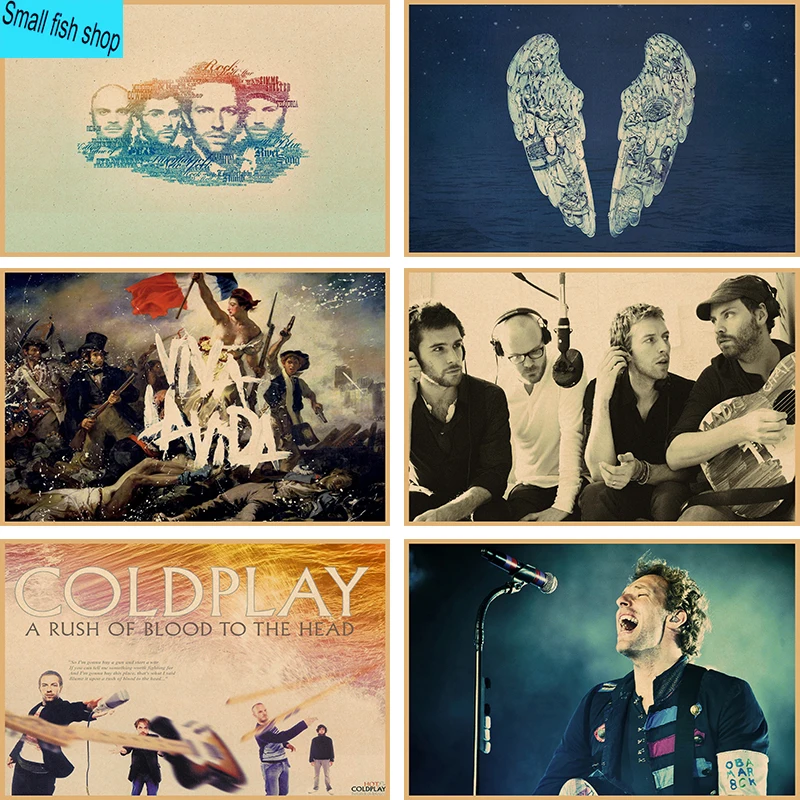

Coldplay Home Furnishing decoration Kraft acid rock music Poster Drawing core Wall stickers