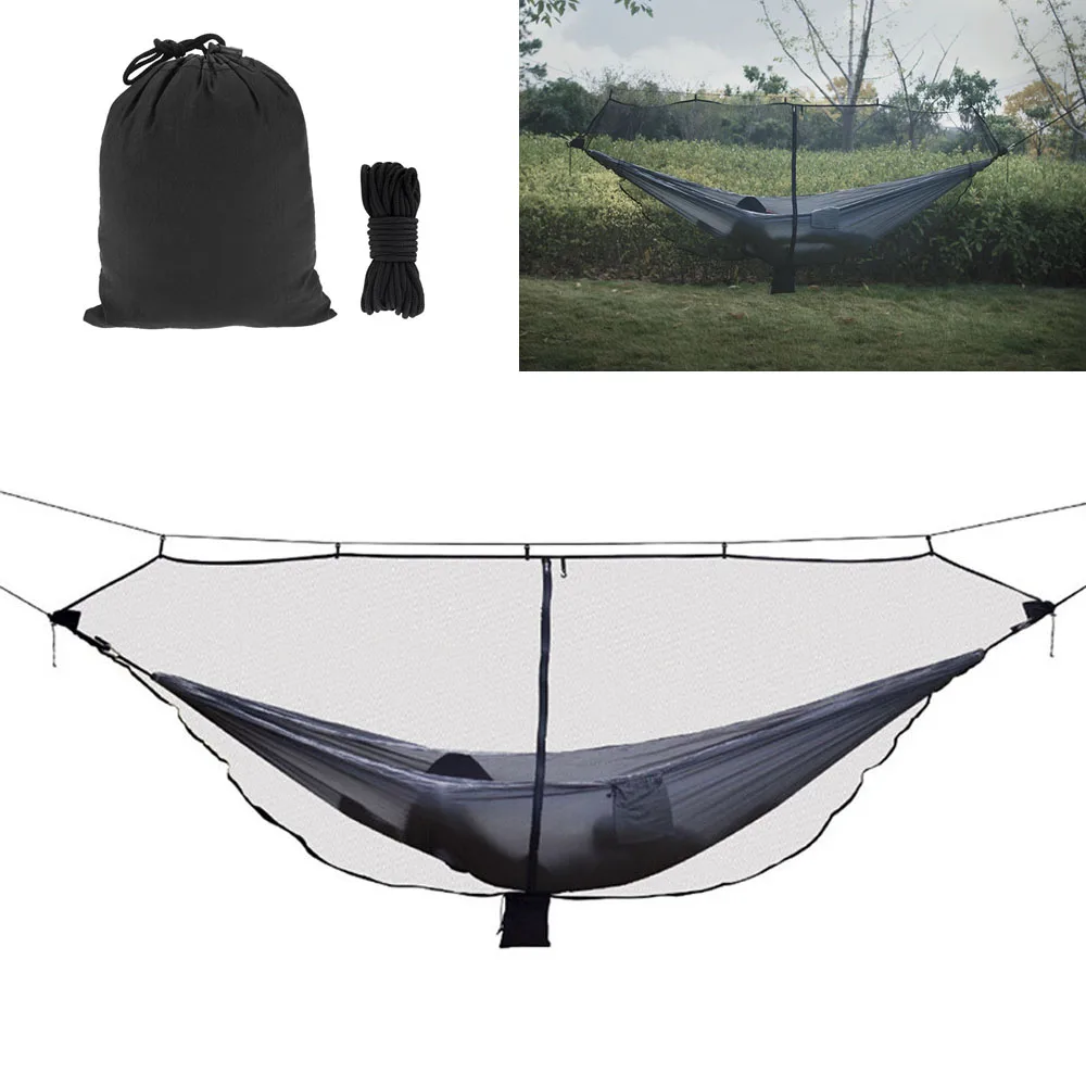 

Portable Ultralight Hammock Mosquito Net Outdoor Hunting Camping Nylon Hanging Bed High Strength Mesh Sleeping Hammock Backpack