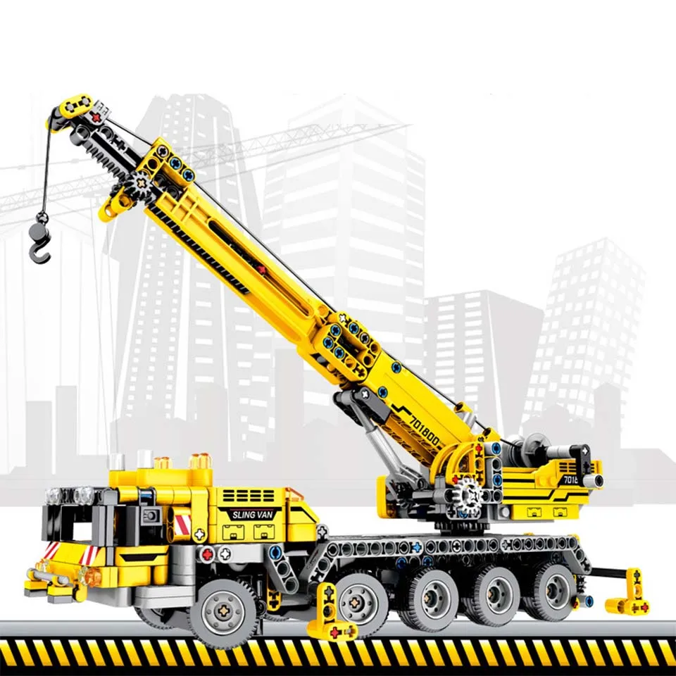 

665pcs Assemble Crane Engineering vehicle compatible legoed Technology Building Blocks Educational Toys for children