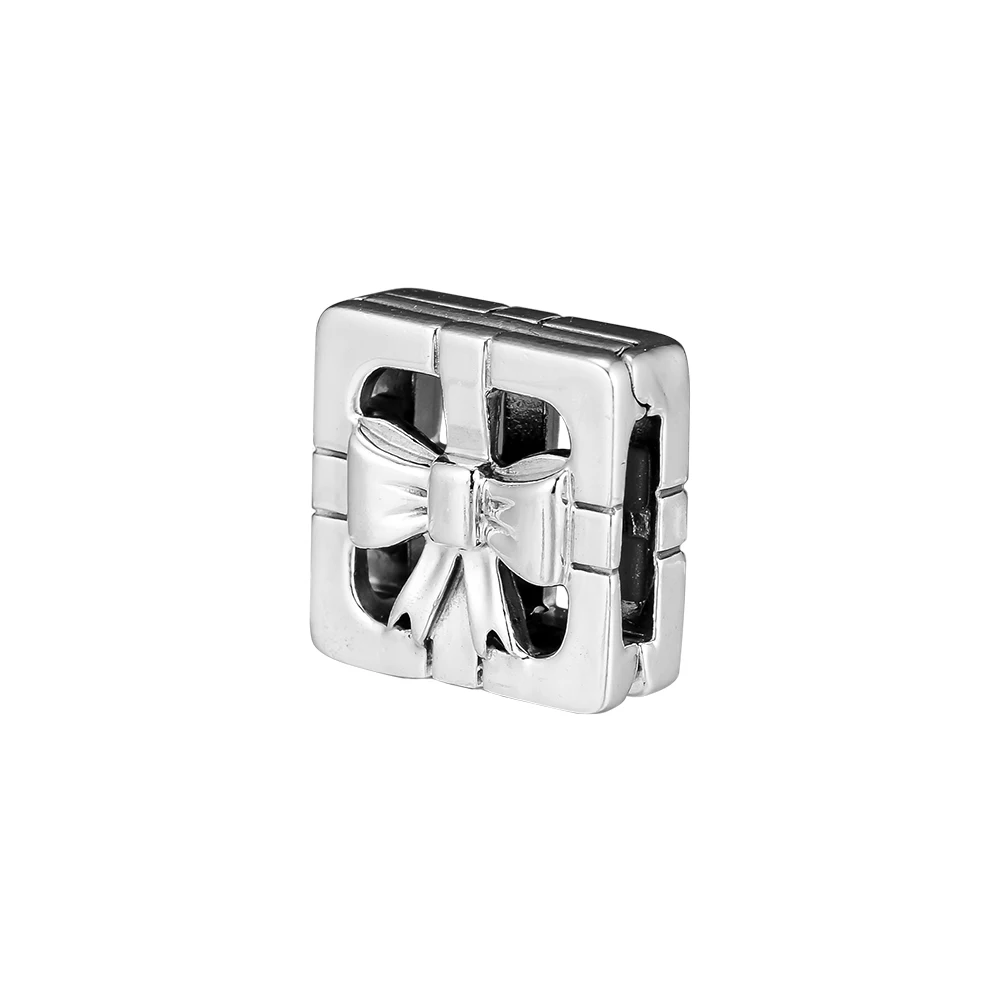 

Fit Pandora Reflexions Bracelets DIY Square Shape Clip Charm 100% 925 Sterling Silver Beads for Jewelry Making S925 kralen PC070