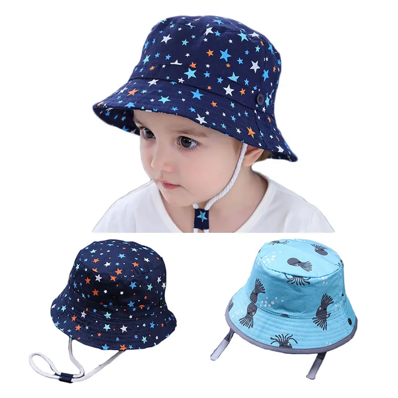 Summer Cute Baby Hat Boys Sun Hat UPF50+ Kids Bucket Hat Toddler Cap