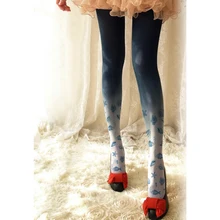 Принцесса сладкий Лолита колготки подошва подводный мир маленькие раковины печать колготки с плавным переходом цветов LWK75