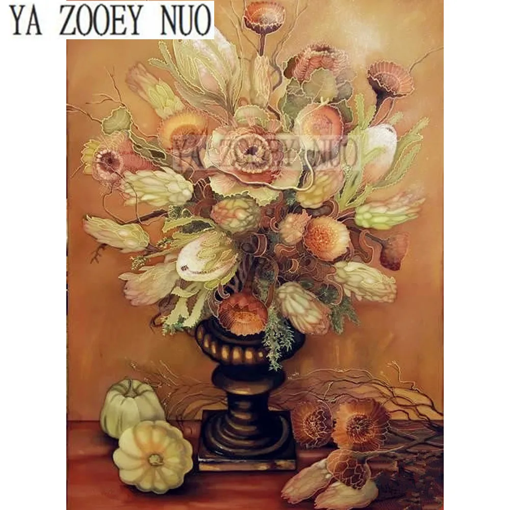 

YA ZOOEY NUO New 5D DIY diamond painting cross stitch Home Decor diamond embroidery mosaic Vase flowers and fruits gift KL623