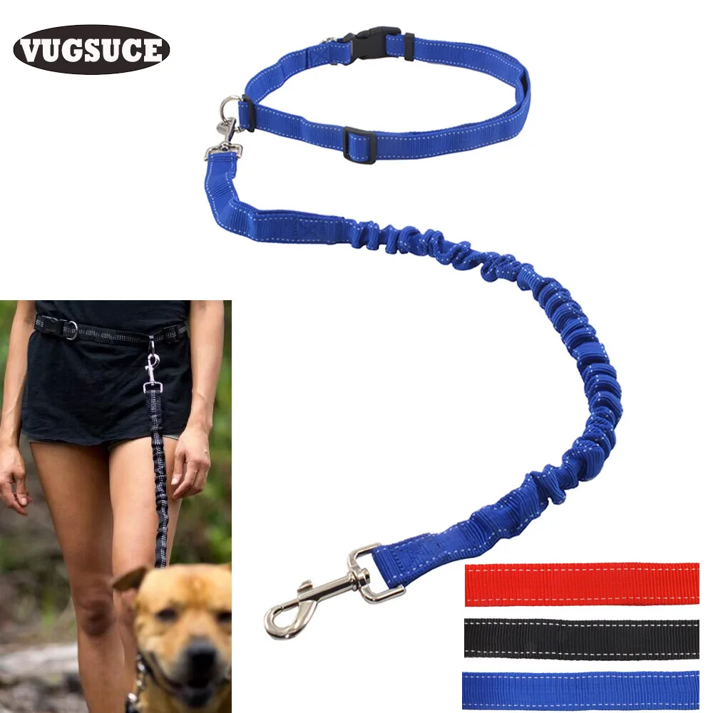VUGSUCE Elastic Dog Leash Running Walking Traction Rope Medium Large