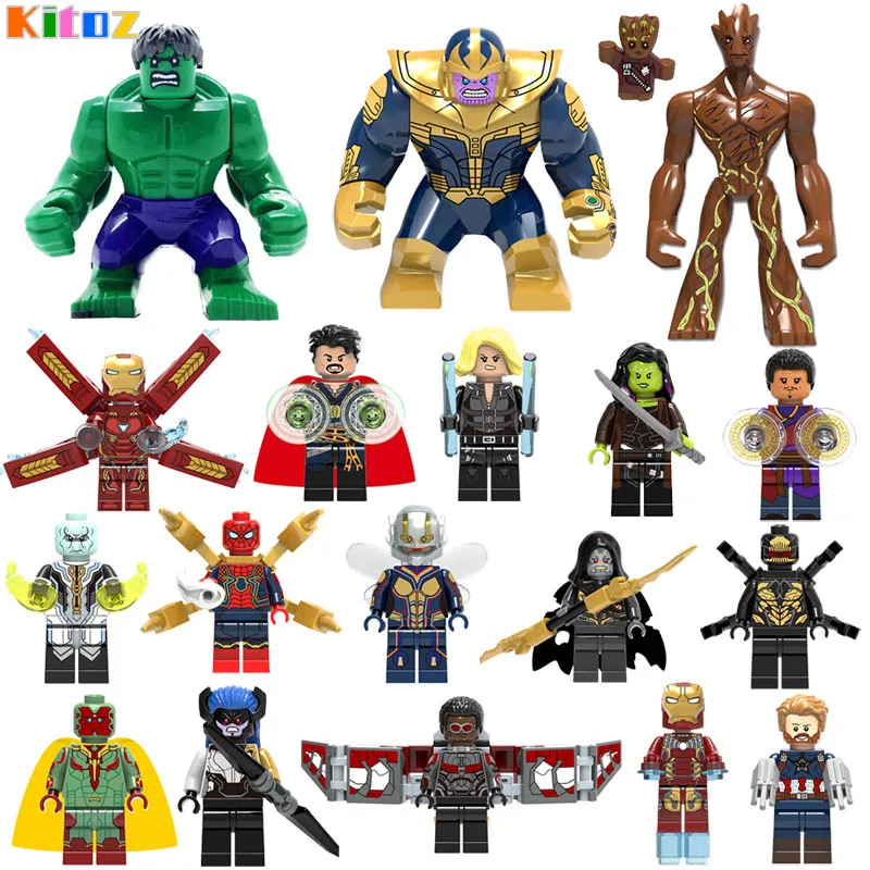 

Kitoz Avengers Infinity War Iron Man Thanos Thor Vision Falcon Wasp Outrider Figure Building Block Toy Compatible with lego