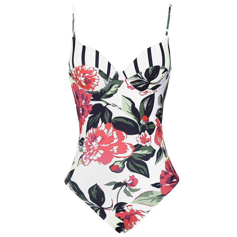 FREE SHIPPING Floral Printing One-piece Swimsuit JKP3159 - Allkpop Shop