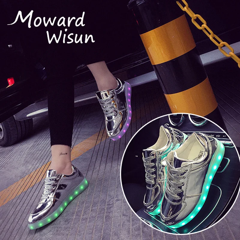 

2018 New USB Charge Luminous Sneakers with Light Up Sole Glowing Sneaker Led Basket Lighting Children Boy Led Slippers Shoes 22