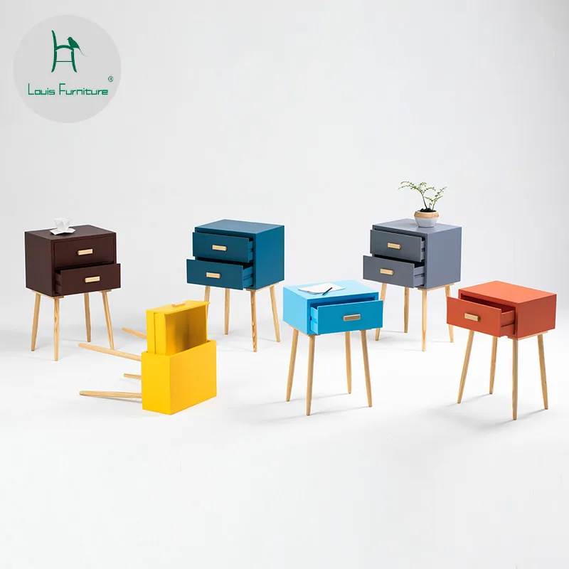 

Louis Fashion Nightstands Nordic Economical Minimalist Bedroom Modern Storage Mini Bedside